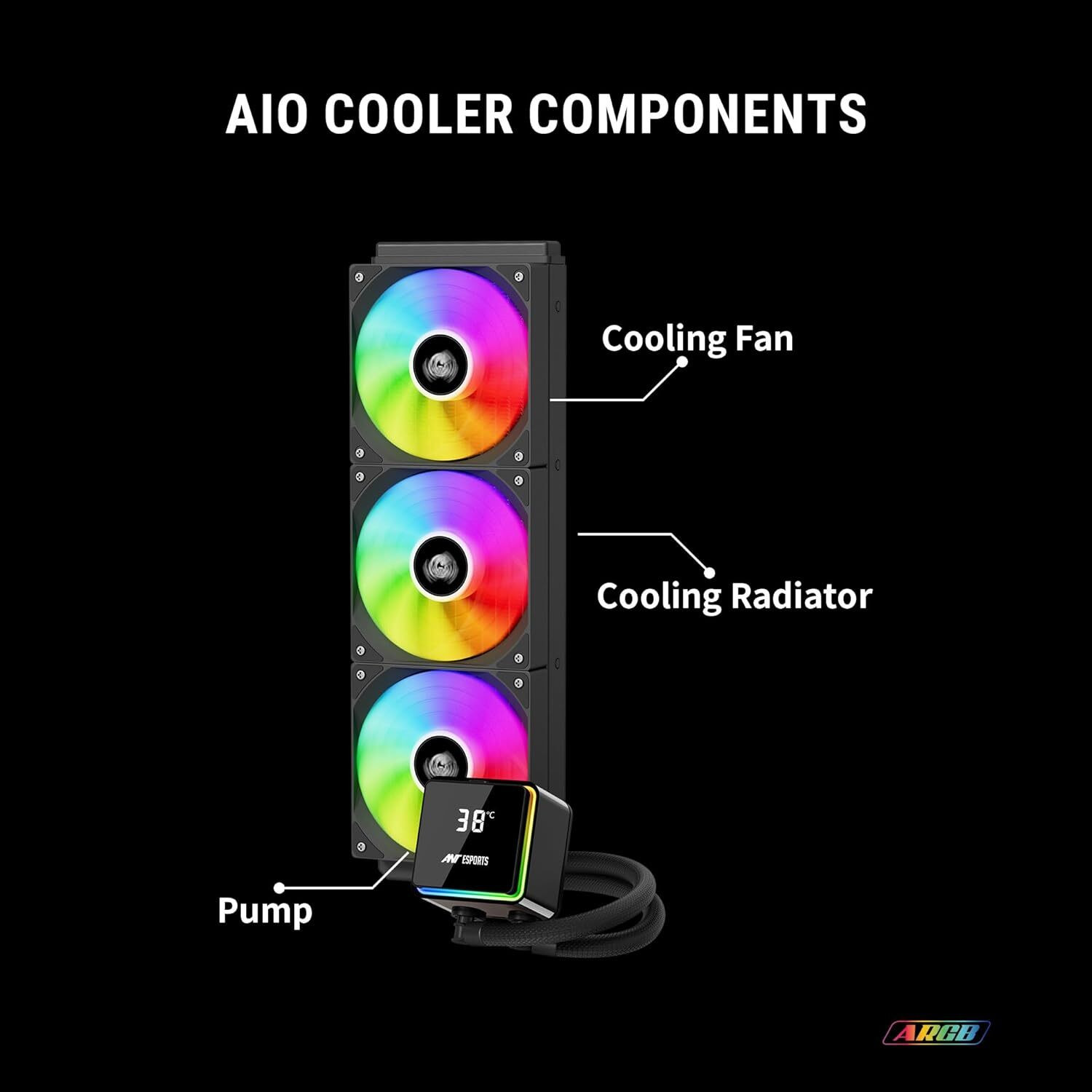 Image of Ant Esports ICE Storm 360 mm|360 AIO Liquid Cooling Cabinet Cooler