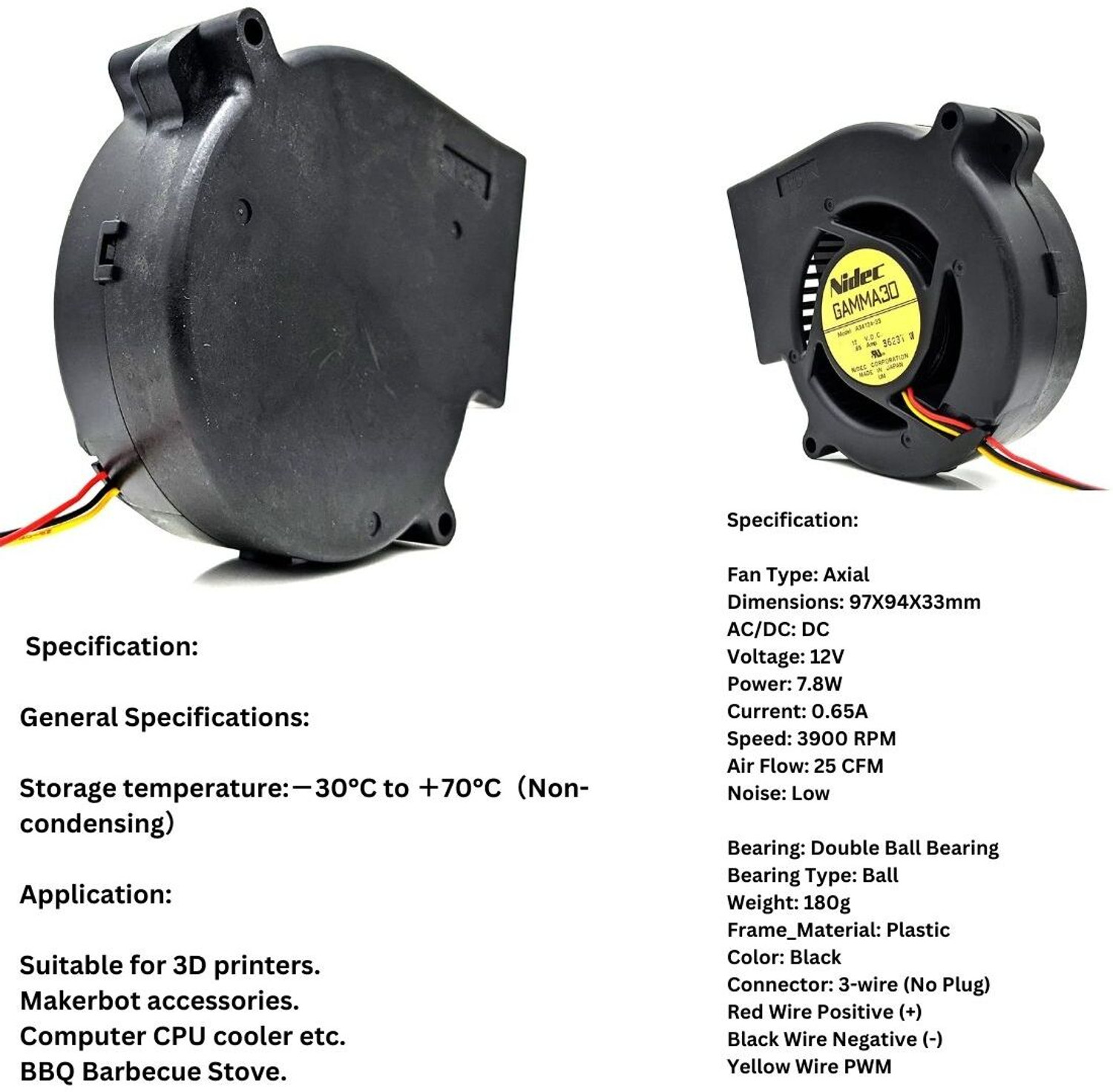 Image of Spire DIY Stove 12v Blower Fan 12V 2Amp Adapter, DC Connector & PWM regulator Motor Control Electronic Hobby Kit