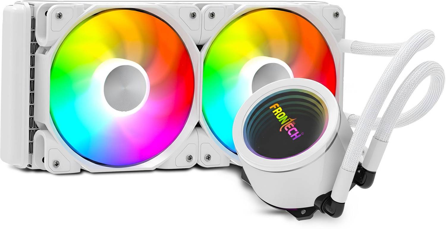Frontech AIO CPU Cooler 240mm ARGB Liquid Dual 120mm PWM Fans