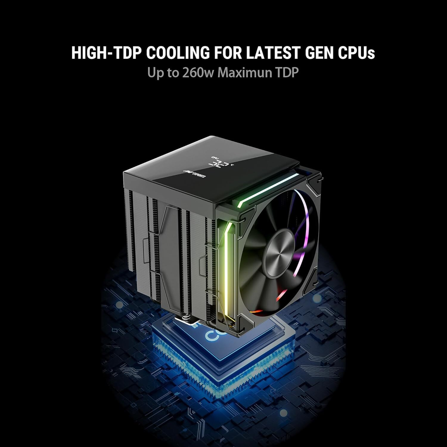 Image of Ant Esports V8 Digital Fan with Heat Sinks & Pipes Cabinet Cooler