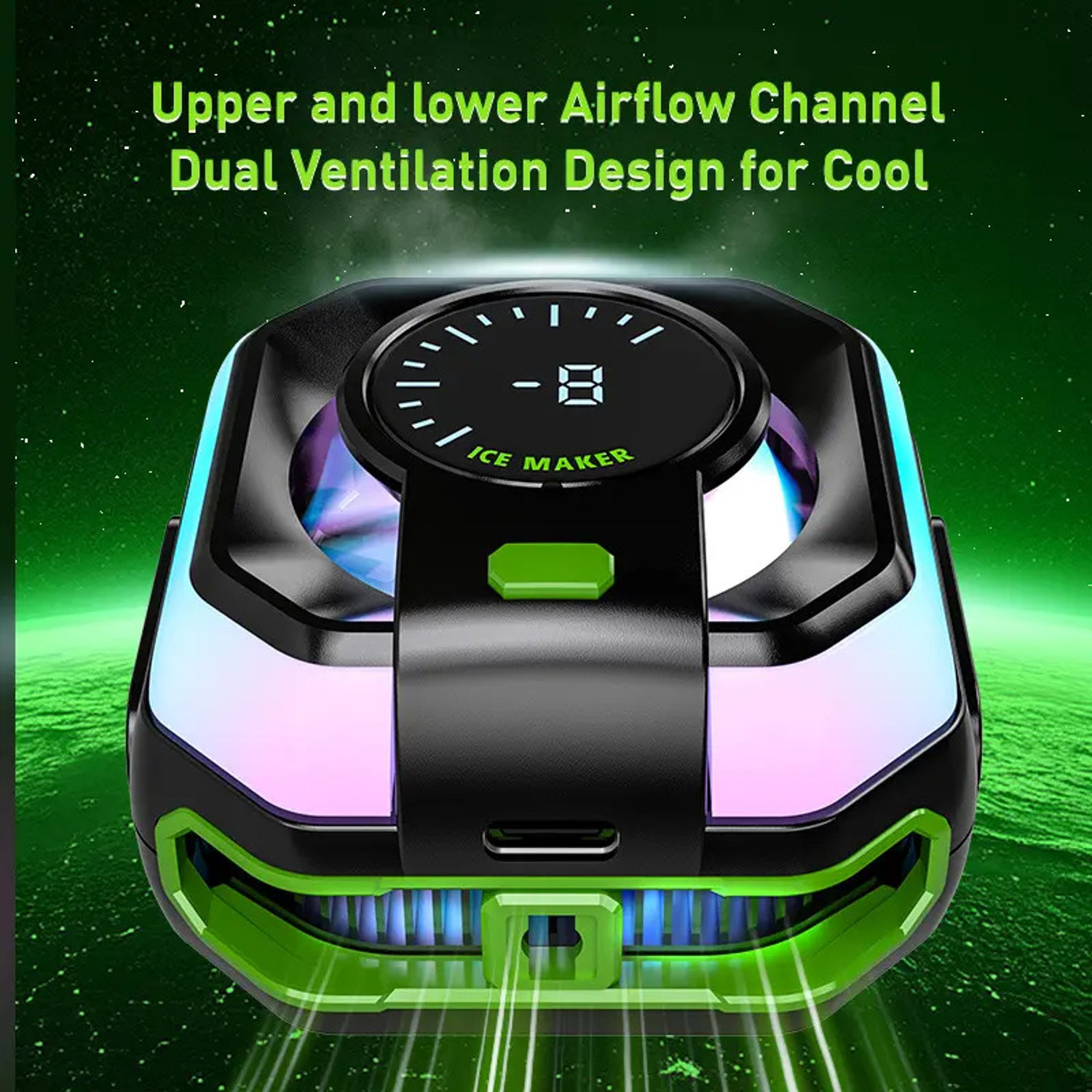 Image of Cubonic IceShield HK5 Pro Magnetic Snap-On Silent Beast AI Mode 1 Fan Ergonomic Cooling Pad with Adjustable Height