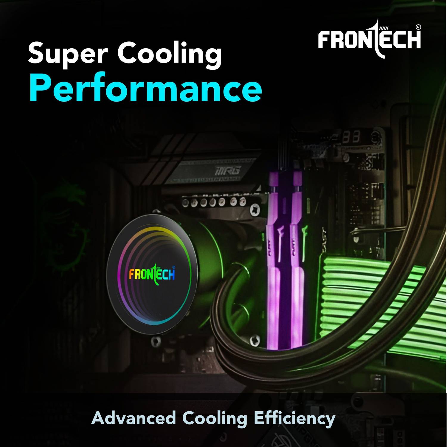 Frontech AIO CPU Cooler for Intel LGA 1700/1200 & AMD AM4/AM5 - Image 4