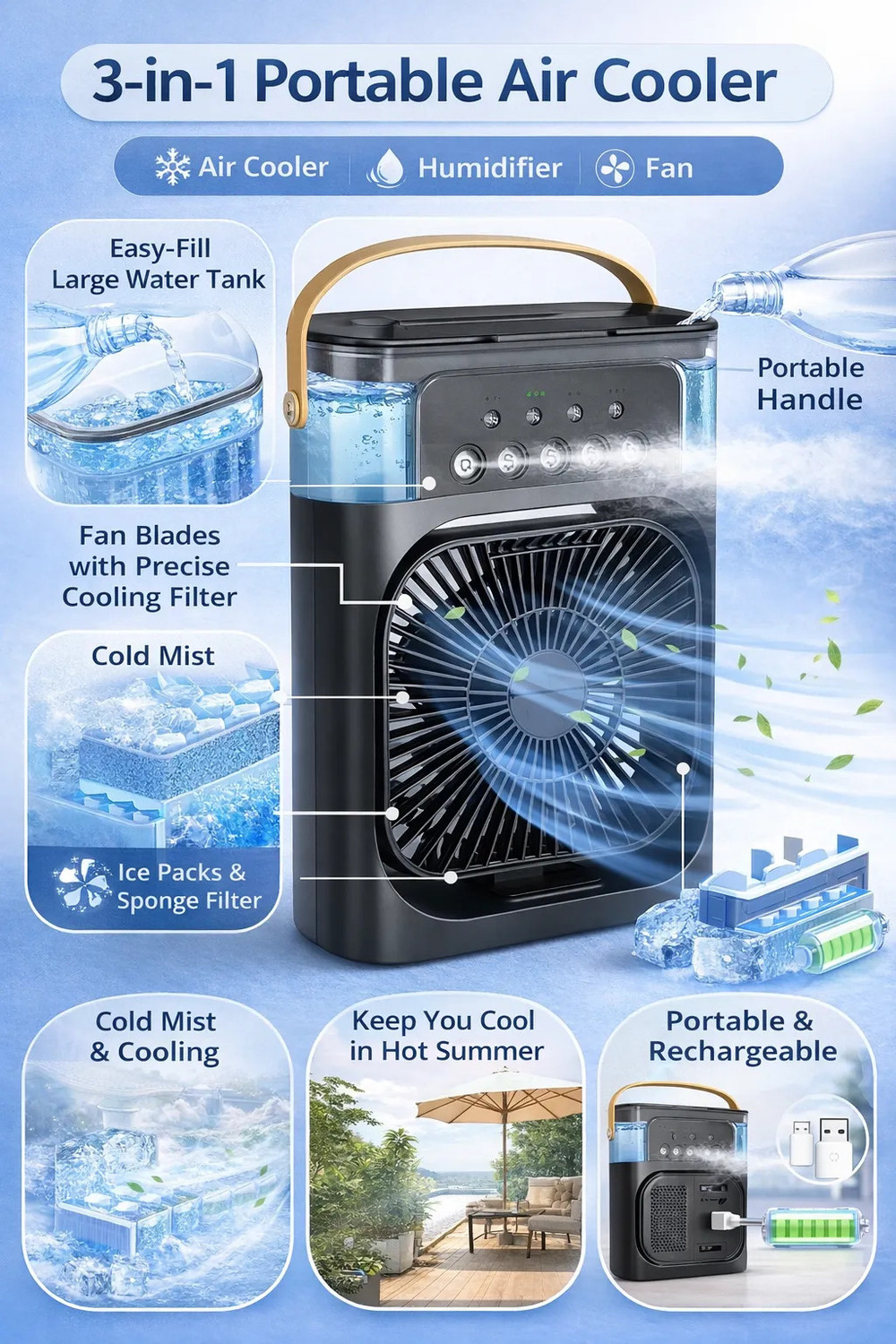 Image of APNA STORE MD-USB-Cooler Mint /Blk196 Cooling Fan Laptop Cooler