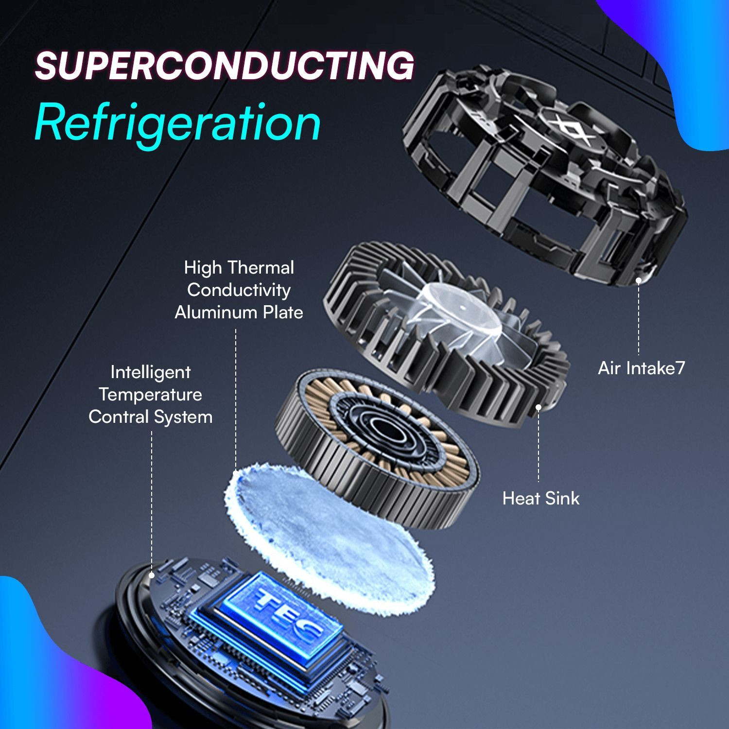 Image of xavion Mobile Phone Gaming Fan Cooling Fan Cabinet Cooler