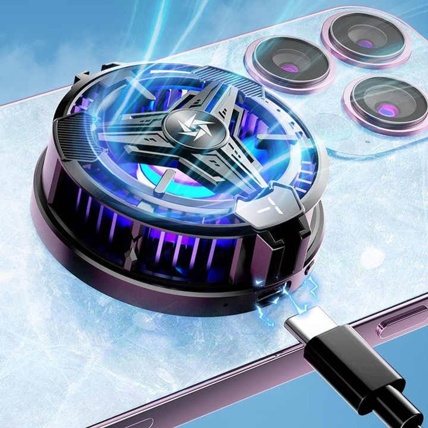 PAPLAJ ENTERPRISES Gaming Fan Cooler For Mobile Phone Cooler For Gaming With Adjustable Temp 1 Fan Ergonomic Cooling Pad with Adjustable Height