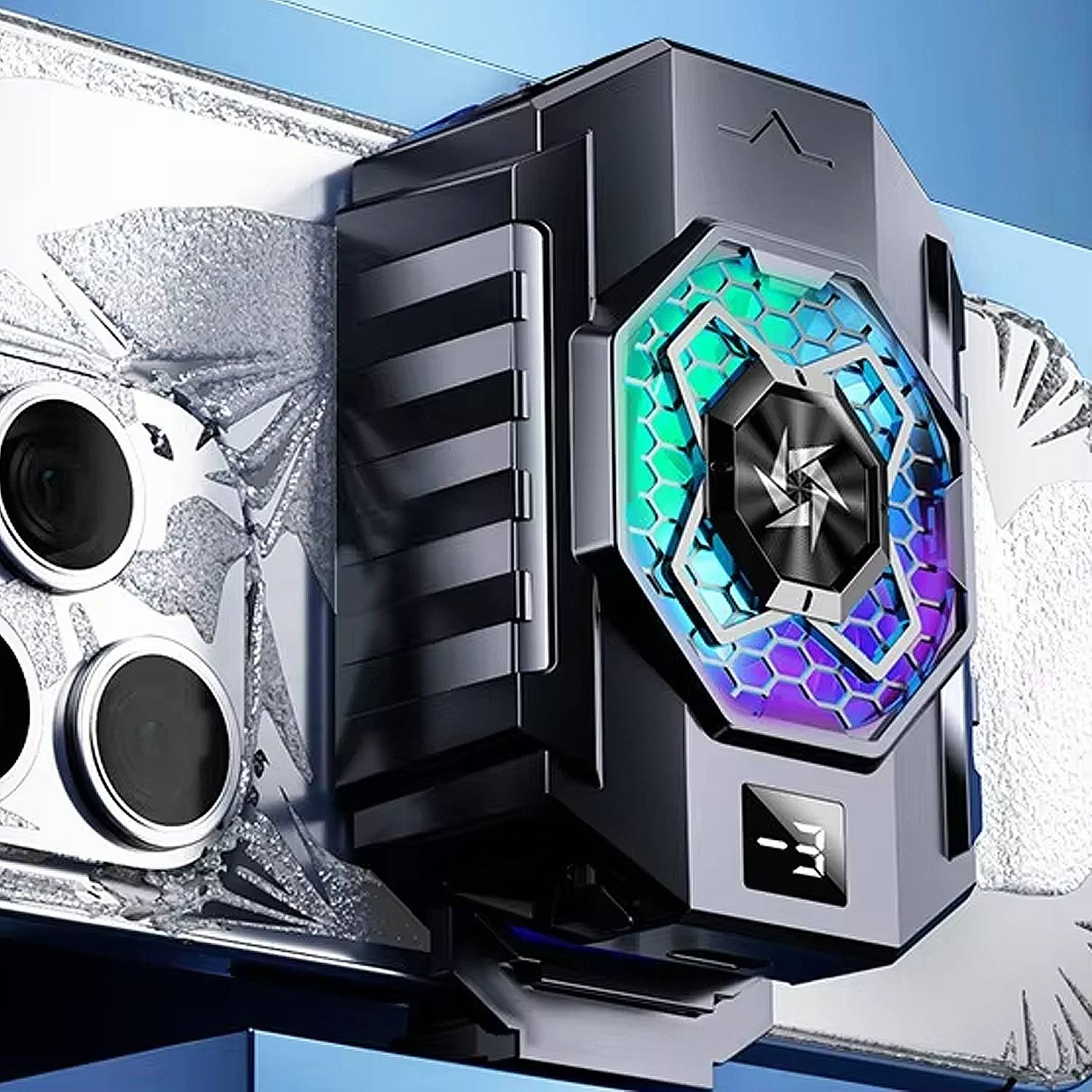 MOOZMOB SL31 Mobile Cooling Fan for Gaming for Long Filming Mobile Gaming 1 Fan Ergonomic Cooling Pad