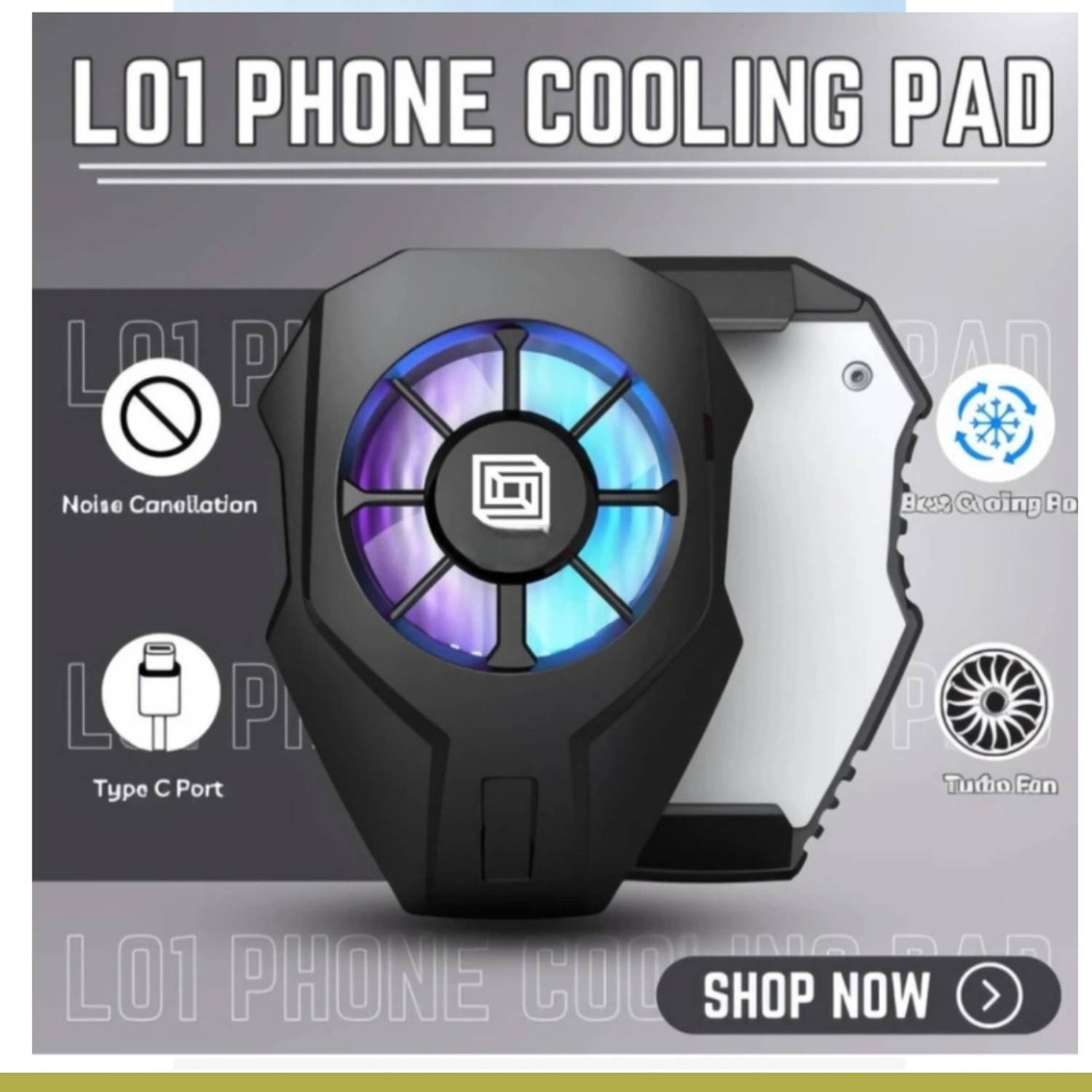 MDPB Arctic Pro L-01 Mobile Radiator Semiconductor For Pubg Free Fire @923 1 Fan Ergonomic Cooling Pad with Adjustable Height