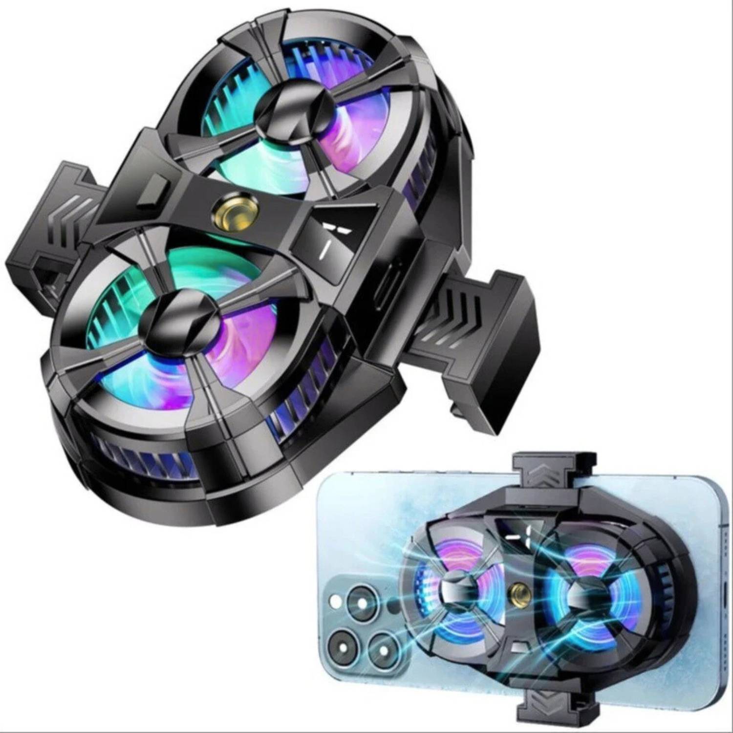 DRUMSTONE Magnetic Mobile Fan – Hands-Free, Quiet Cooling for Lag-Free Gaming & Use Ergonomic Cooling Pad with Adjustable Height