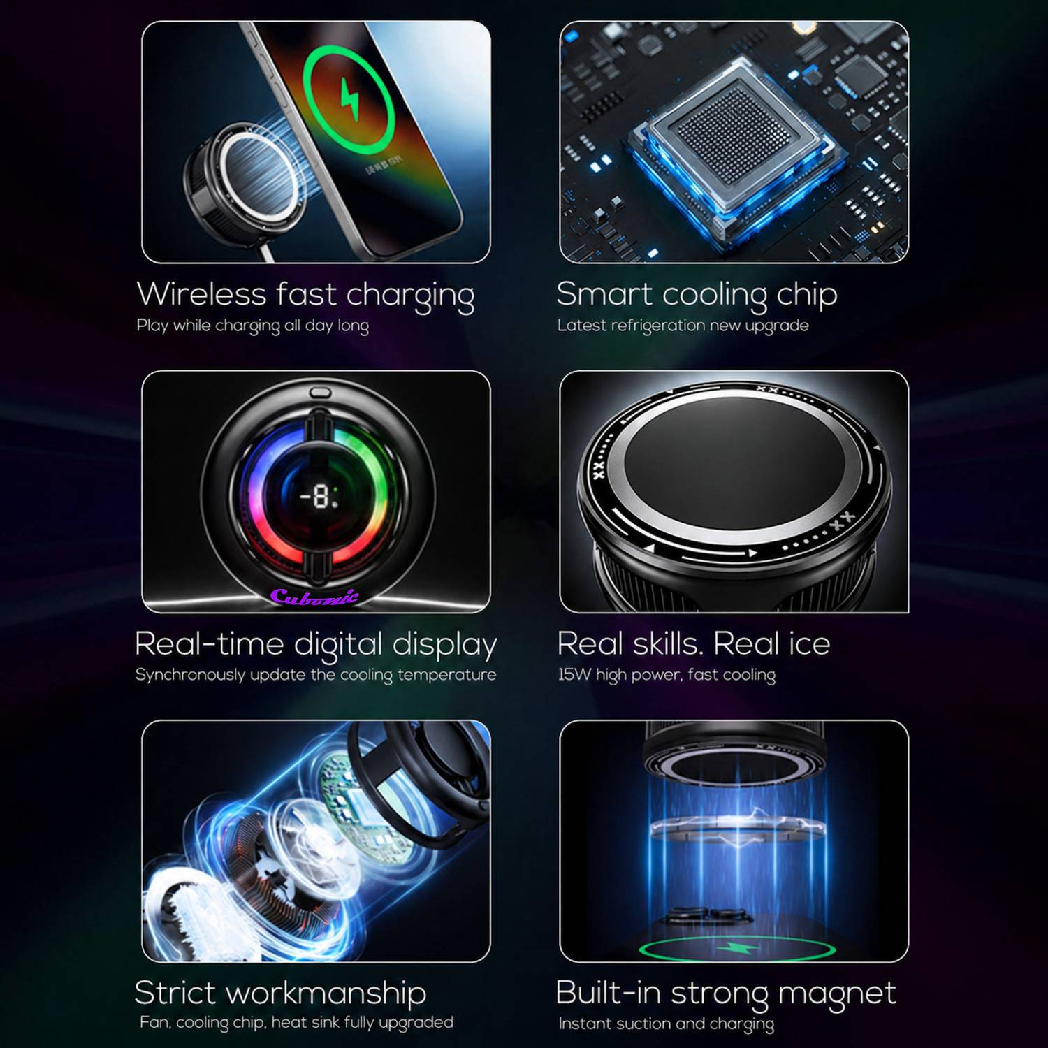 Cubonic 15W CX19 Magnetic Cooler + Wireless Charger - Image 4