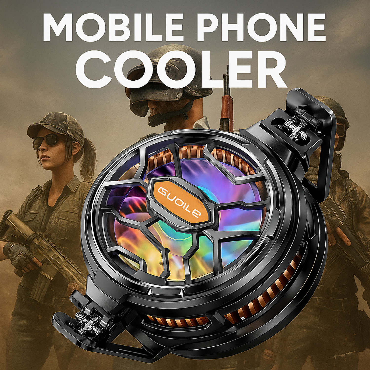 Image of MOBIZAC Mobile Cooler Fan for Gaming Watching Long Filming Session Phone Heat Protector Ergonomic Cooling Pad