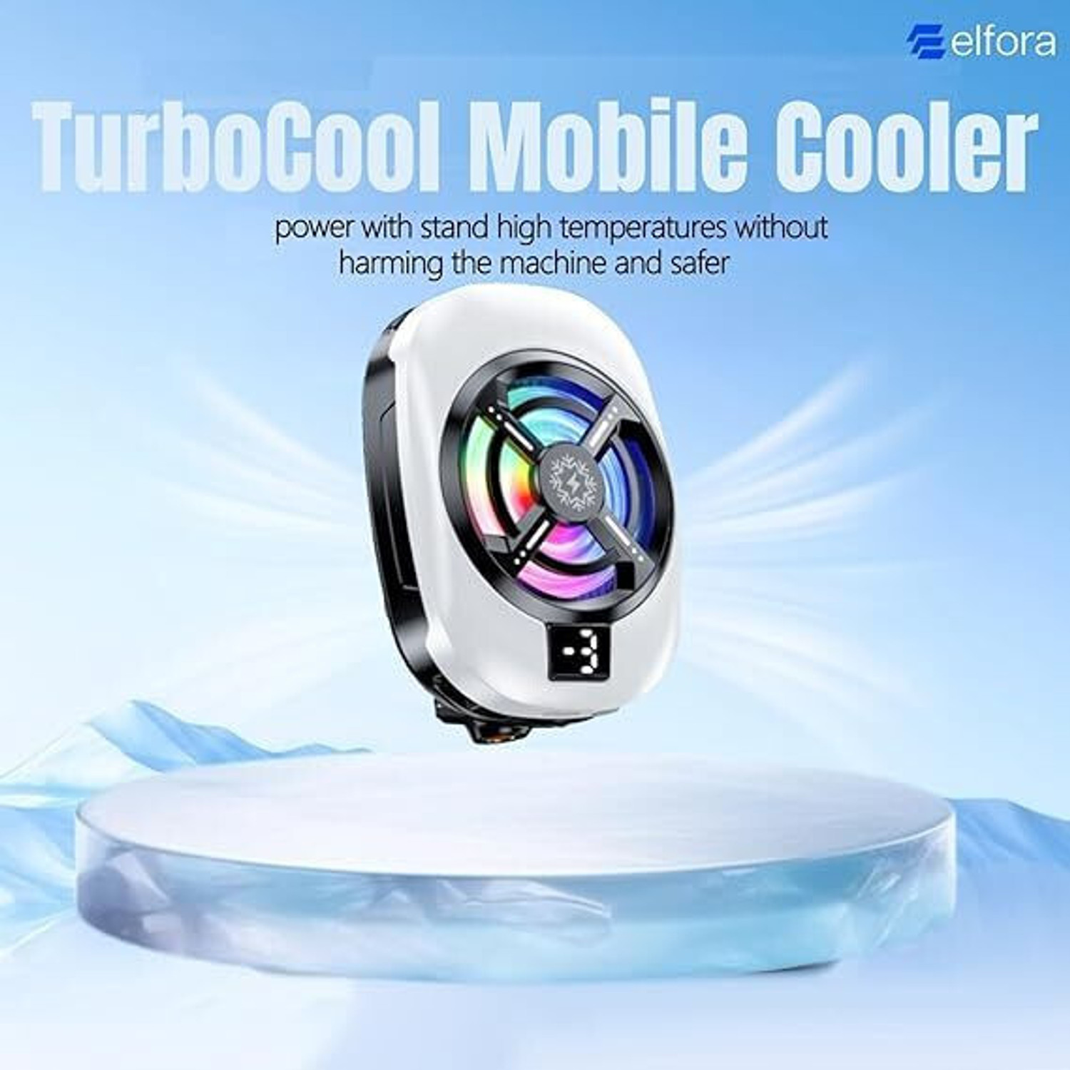 Image of PAPLAJ ENTERPRISES TL16 Magnetic Phone Cooler Metal Mounting Plate Universal Clamp Attachment 1 Fan Cooling Pad with Adjustable Height