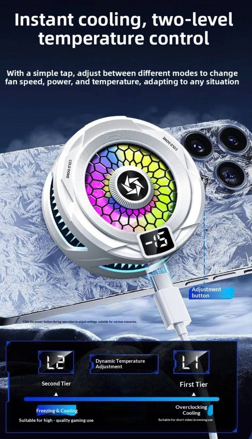 Alkine SL-25 RGB Gaming Phone Cooler - Image 5