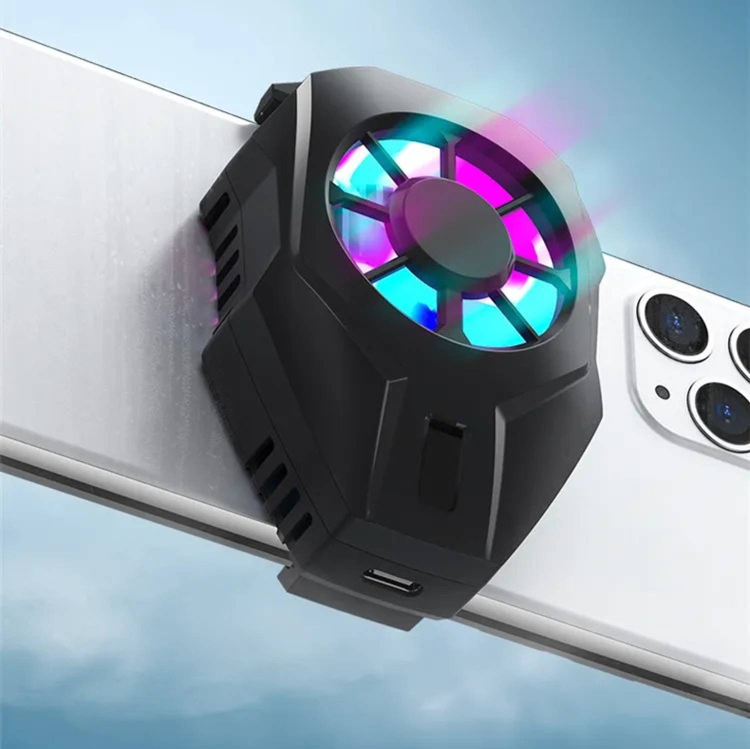 Cubonic Cooling Fan for Mobile Gaming Accessory Kit (Black) 1 Fan Ergonomic Cooling Pad with Adjustable Height