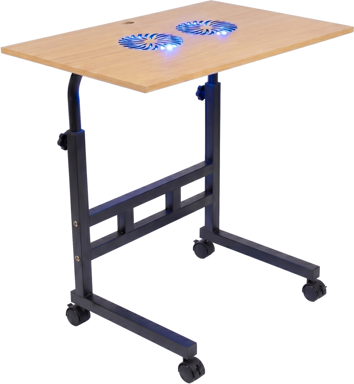 Image of Flipkart SmartBuy Portable Rolling Laptop Table with Built-in Dual Cooling Fans 2 Fan Ergonomic Cooling Pad with Adjustable Height