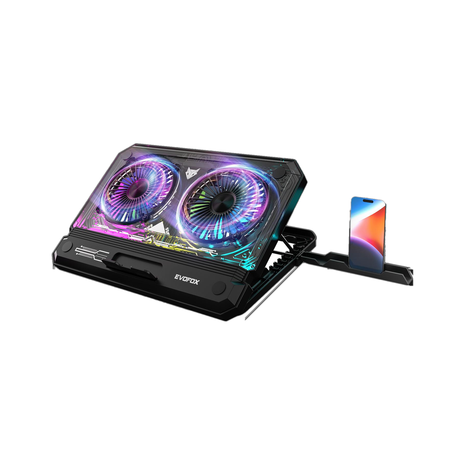 EVOFOX Blizzard 17 Inches with RGB 2 Fan Ergonomic Cooling Pad with Adjustable Height