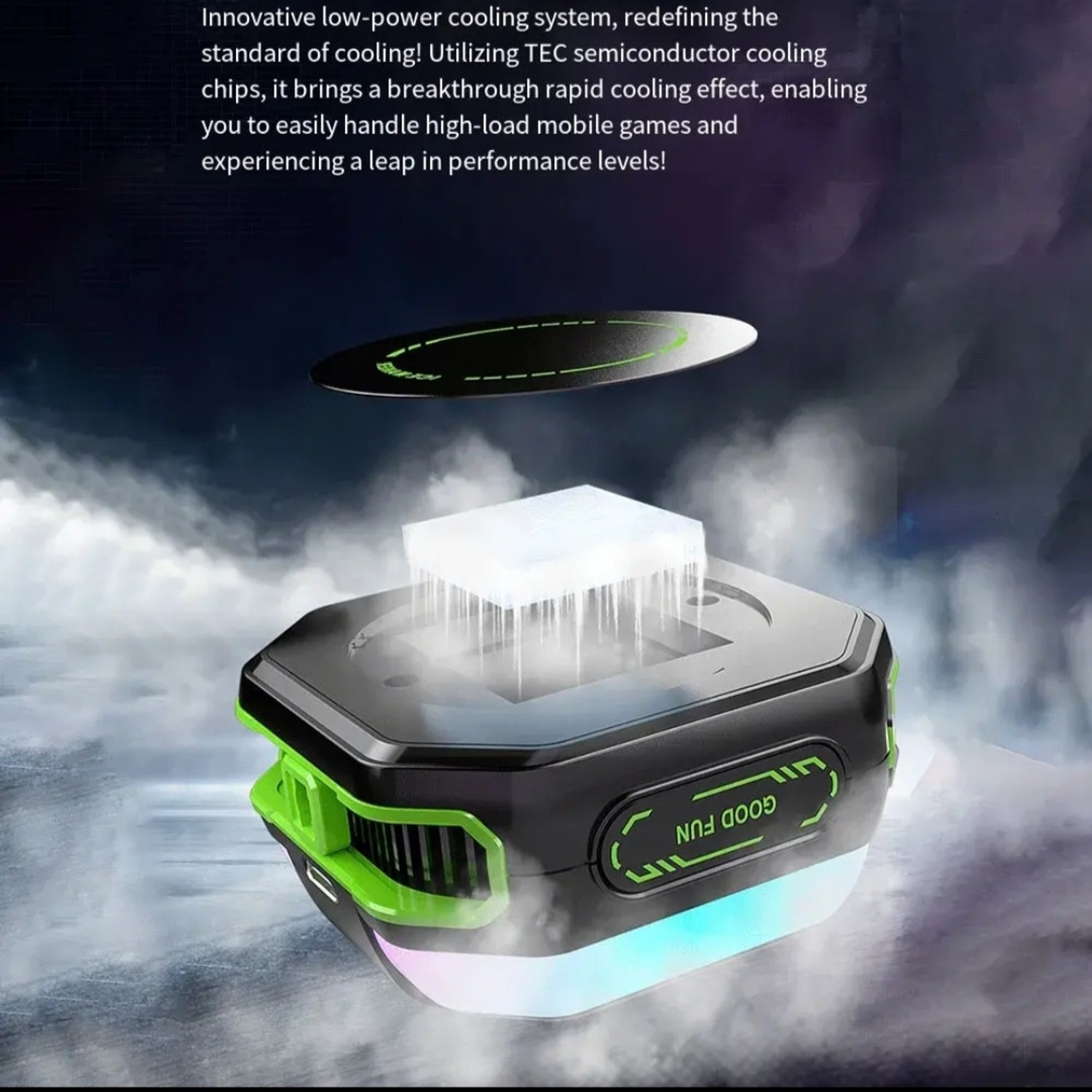 Image of Alkine JS86 Mobile Frozen Cooling Fan Semiconductor 1 Fan Cooling Pad with Adjustable Height