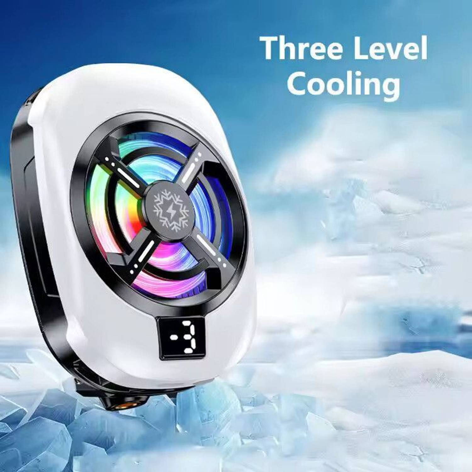 PAPLAJ ENTERPRISES NEW_RGB Gaming Phone Fan Silent, Fast Cooling for Gamers 1 Fan Cooling Pad with Adjustable Height