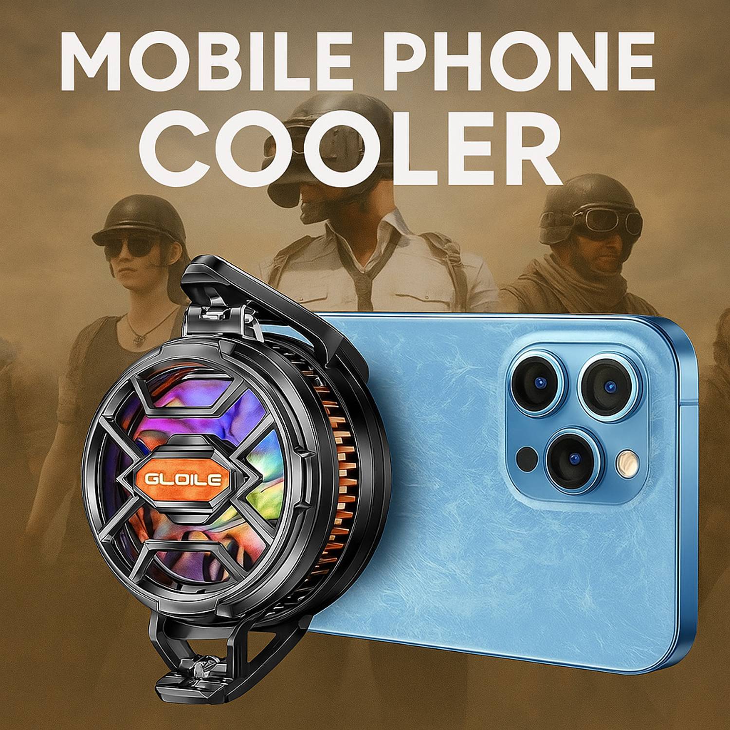 MOOZMOB Portable Mobile Phone Radiator Cooler Fan Mobile Heating Protection Cooling Fan Ergonomic Cooling Pad