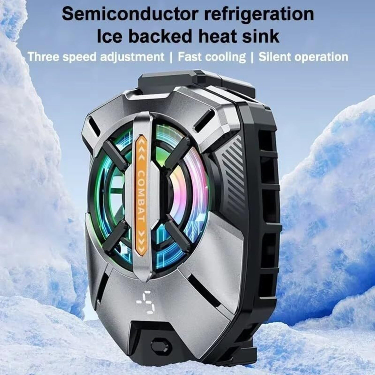 Image of FITRIC Gaming Mobile Cooling Fan Radiator Cooler 3 Speed Semiconductor Phone Cooler Gaming Accessory Kit