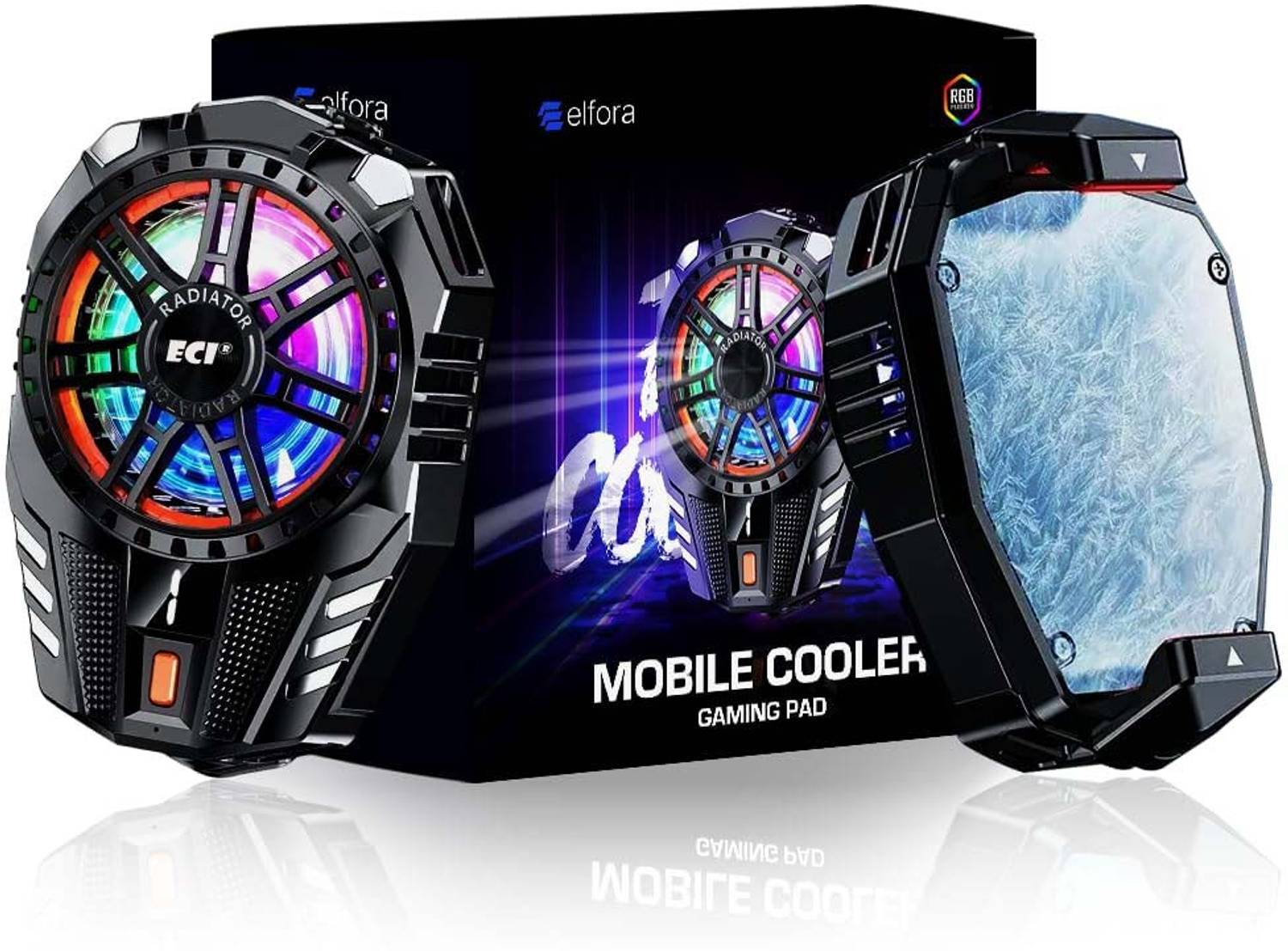 Eci Cool Smart 22 Phone Cooler for Gaming 1 Fan Cooling Pad with Adjustable Height
