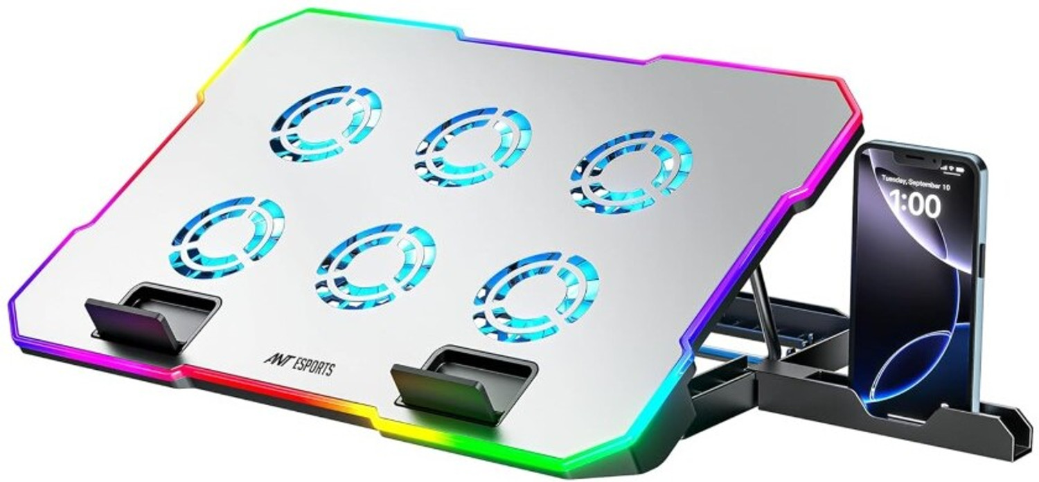 Image of Ant Esports NC510 6 Fan Ergonomic Cooling Pad with Adjustable Height