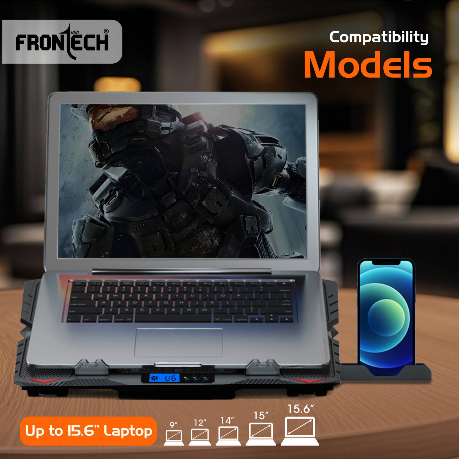 Frontech 2x125mm Laptop Cooling Pad - Image 4