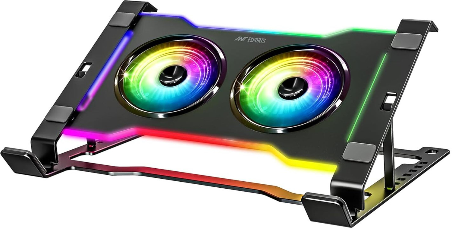 Image of Ant Esports Turbine 20 2 Fan Ergonomic Cooling Pad with Adjustable Height