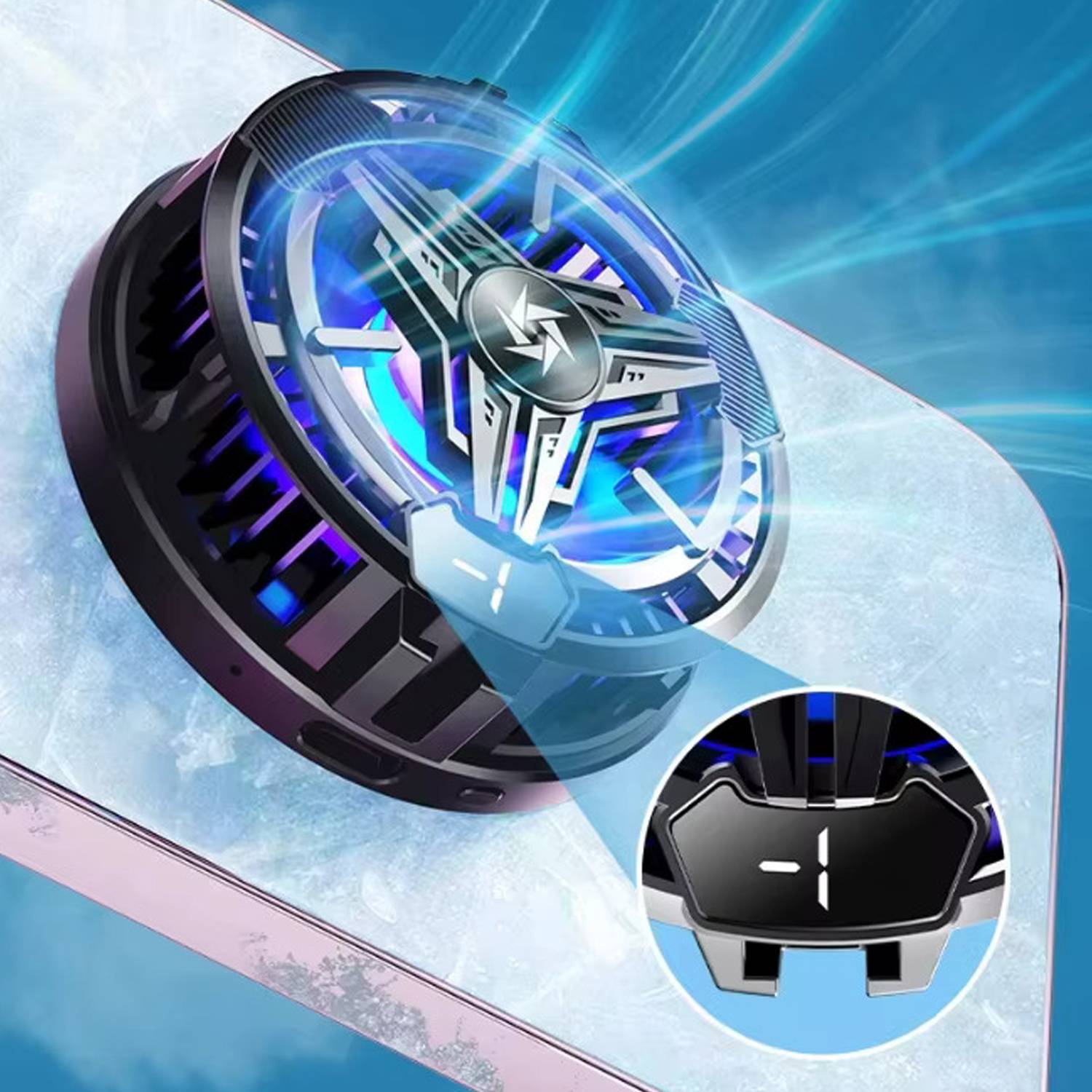 MOBIZAC Semi Conducter Round Mobile Cooler for Gaming for Android/iOS Mobiles Ergonomic Cooling Pad