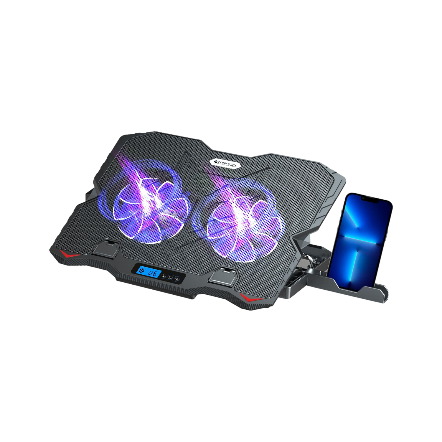 ZEBRONICS Zeb-NC5500D 2 Fan Cooling Pad with Adjustable Height