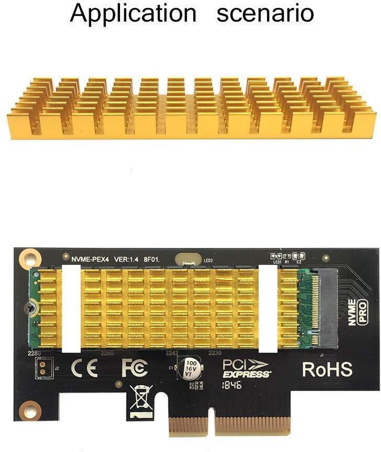 Image of Tobo Aluminum Heatsinks for PCIe NVMe with Silicone Thermal Pad TD-1037PC Cooling Pad