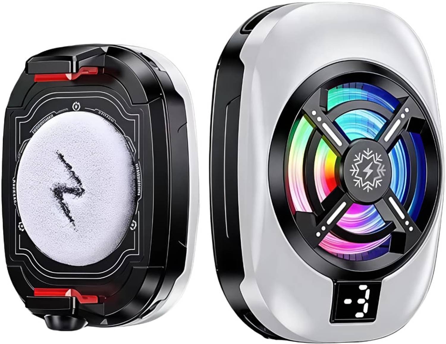 QUBIC PRO Mobile Cooler TL-16: 3 Modes, LCD, RGB, 1/4" Screw, Semiconductor Gaming Fan 1 Fan Ergonomic Cooling Pad with Adjustable Height