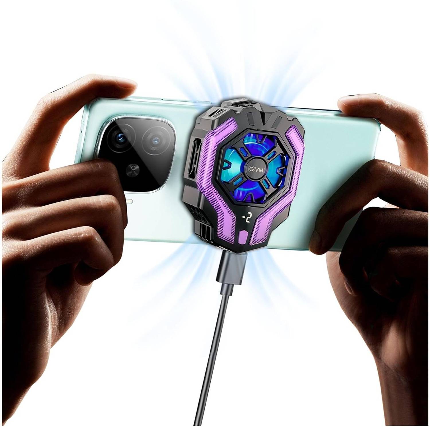 Eci Cooling Chip - Universal Compatibility for All Android & iPhones 1 Fan Cooling Pad with Adjustable Height