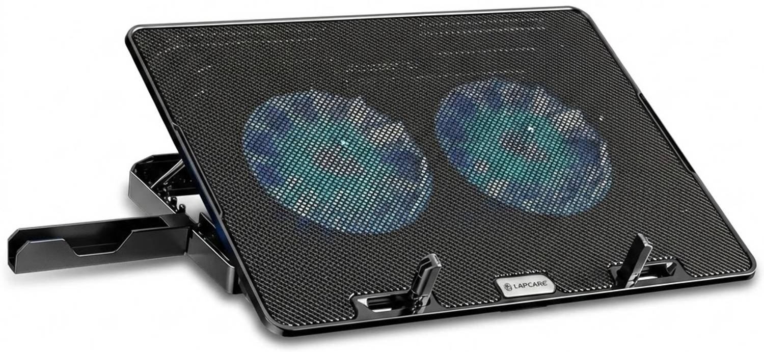 LAPCARE DCX-A101 ChillMate Laptop Cooler 2 Fan Cooling Pad with Adjustable Height 2 Fan Ergonomic Cooling Pad with Adjustable Height