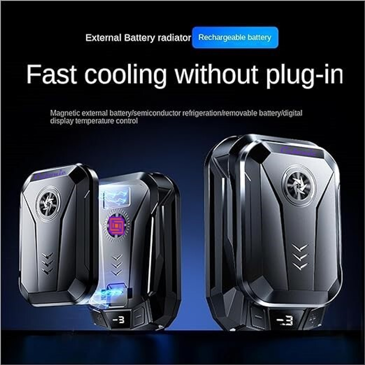 Image of Cubonic SL14 IceShield Cordless Cooler with Smart Battery,Digital Display & 3 Gear Speed Cooling Fan All in one Cooler