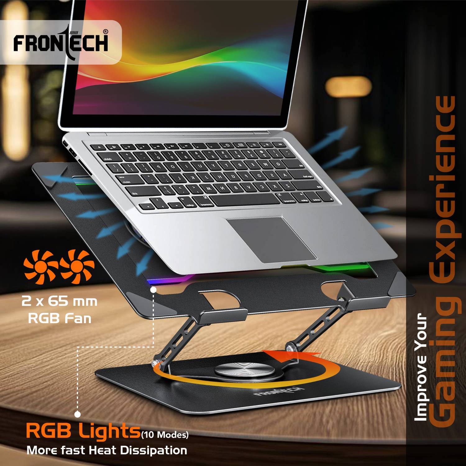 Frontech 360° Rotating Laptop Cooling Stand - Image 2