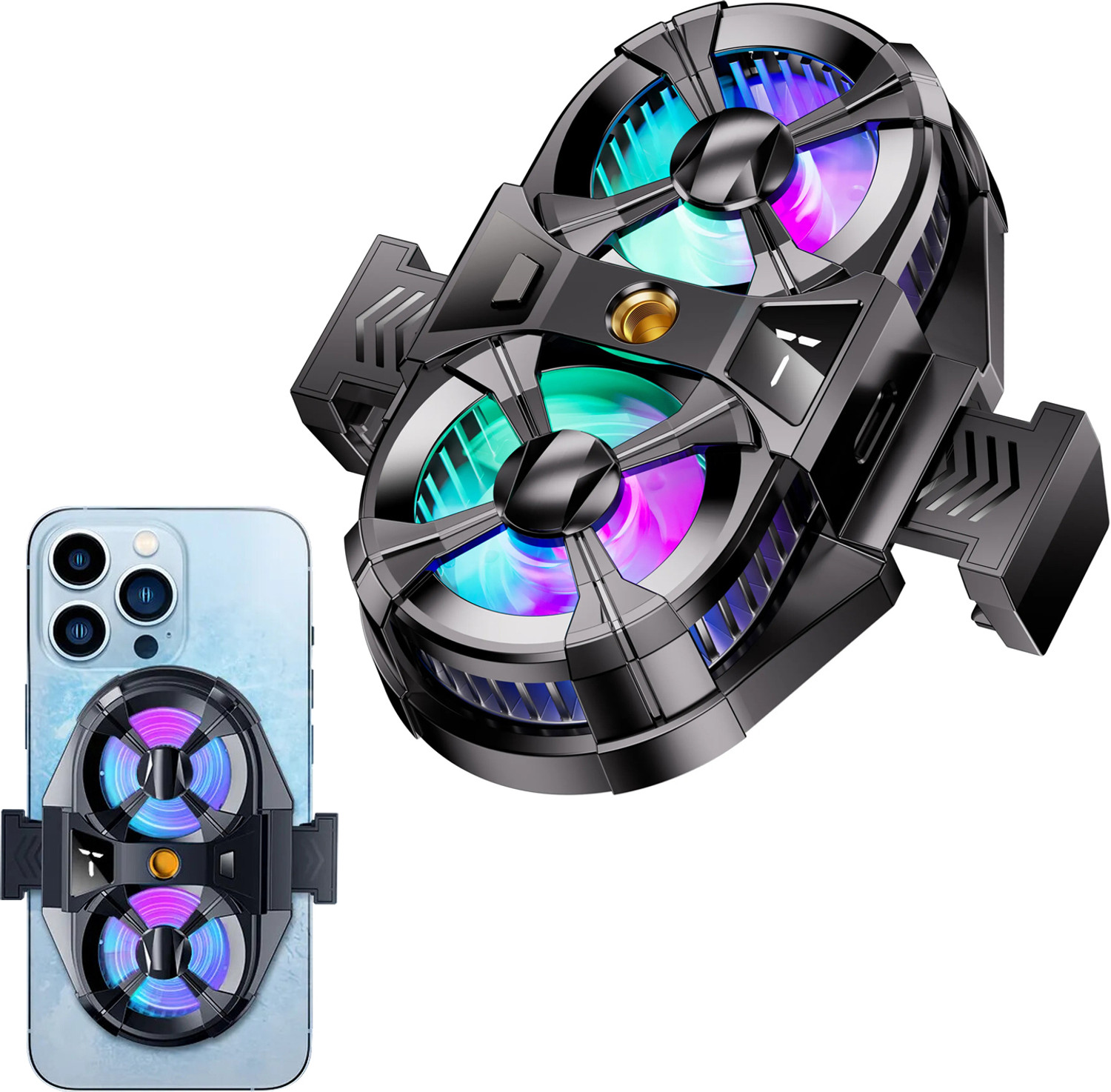 MOBIZAC SL07 Semi Conductor Round Mobile Cooler for Gaming for Android/iOS Mobiles Ergonomic Cooling Pad