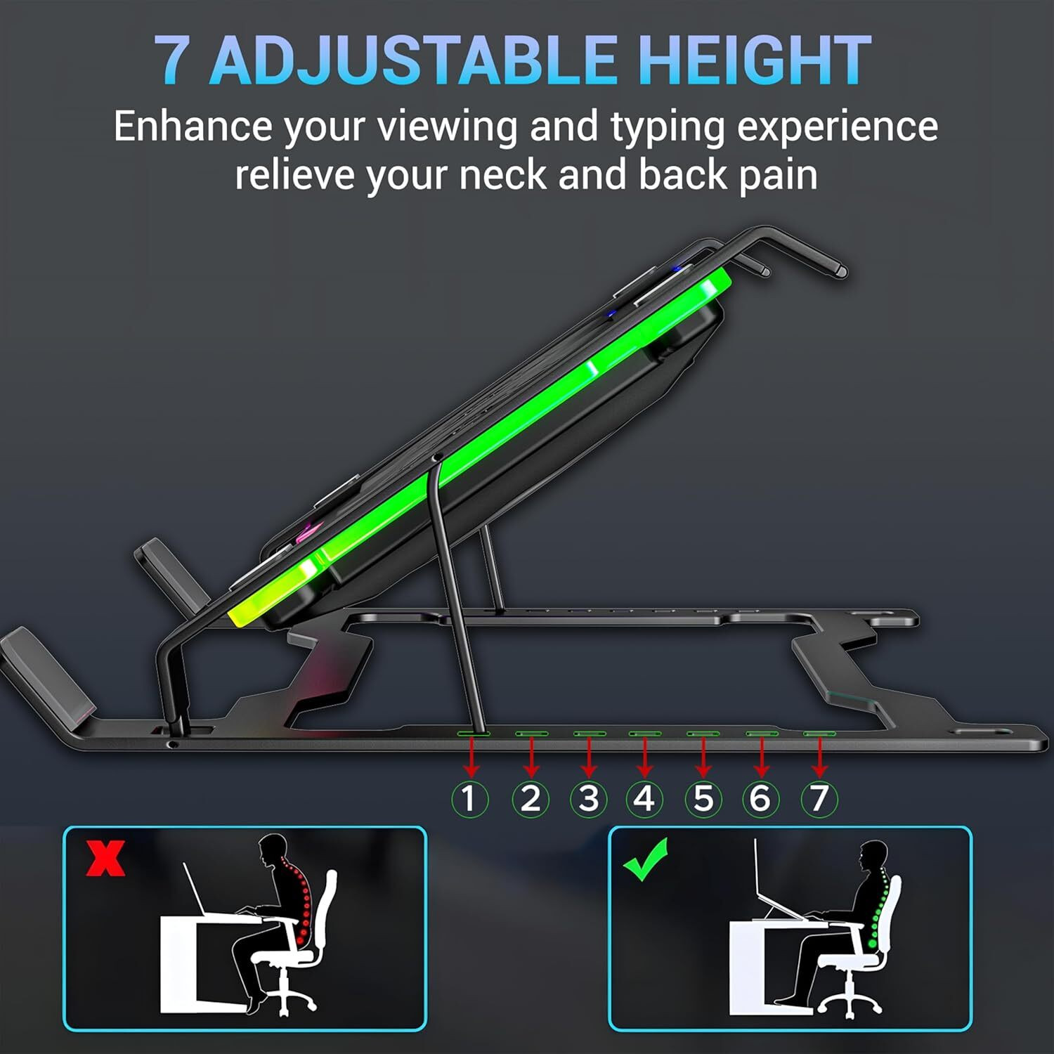 Image of Ant Esports Turbine 20 2 Fan Ergonomic Cooling Pad with Adjustable Height