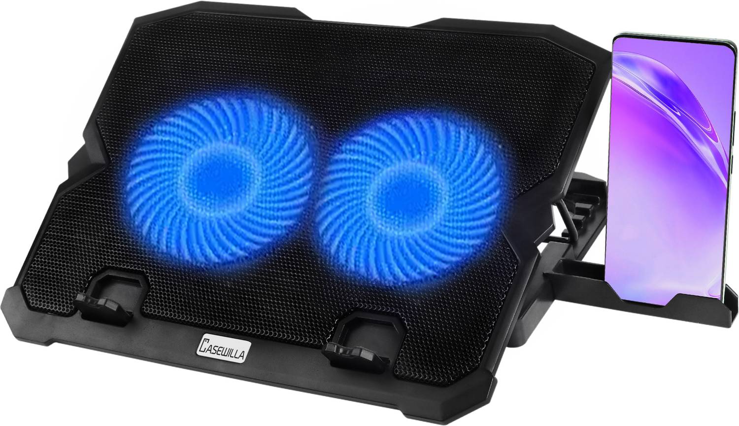 Casewilla Cooler Laptop FKSBCPK17, Adjustable Height, 2 Fan 2 Fan Ergonomic Cooling Pad with Adjustable Height