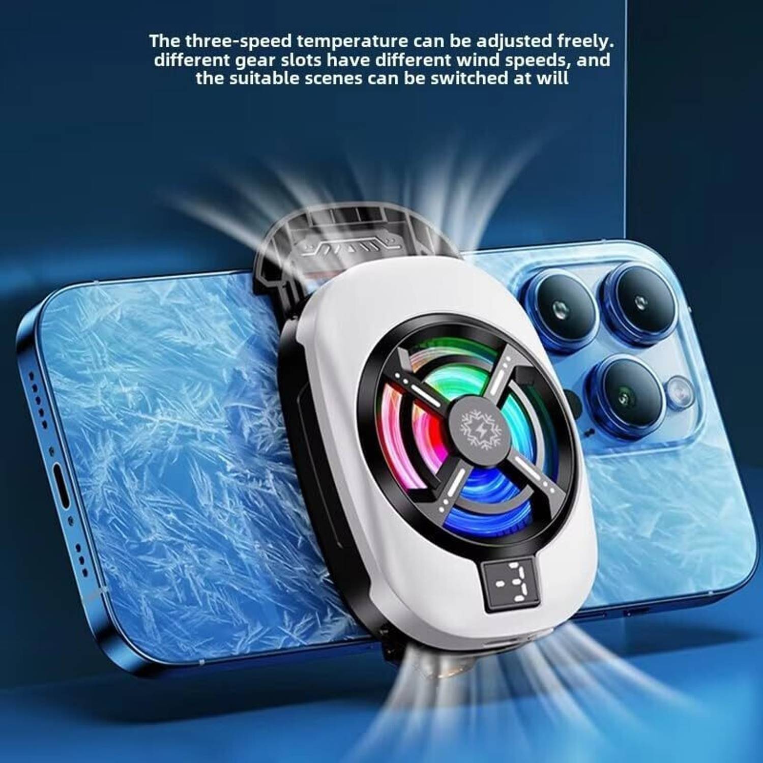 PAPLAJ ENTERPRISES RGB Mobile Fan Efficient Cooling for All Devices 1 Fan Cooling Pad with Adjustable Height