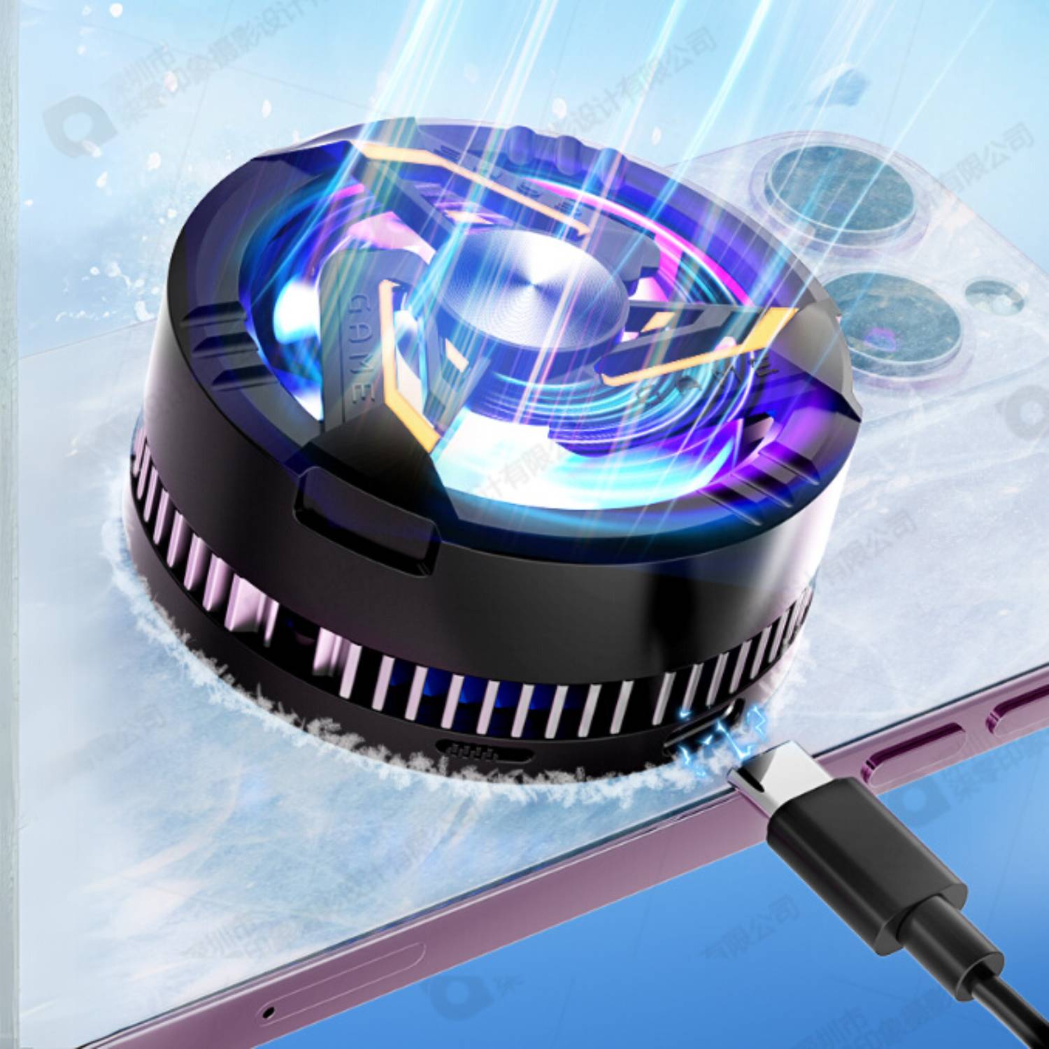 Zusix GT28 Magnetic Mobile Radiator Cooling Fan, Semiconductor
