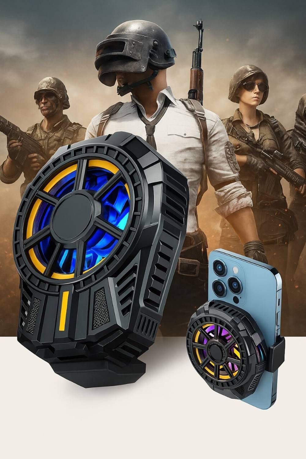 MOOZMOB SL01 Gaming Mobile Phone Cooler for PUBG Freefire Game Play Long Filming Session 1 Fan Ergonomic Cooling Pad