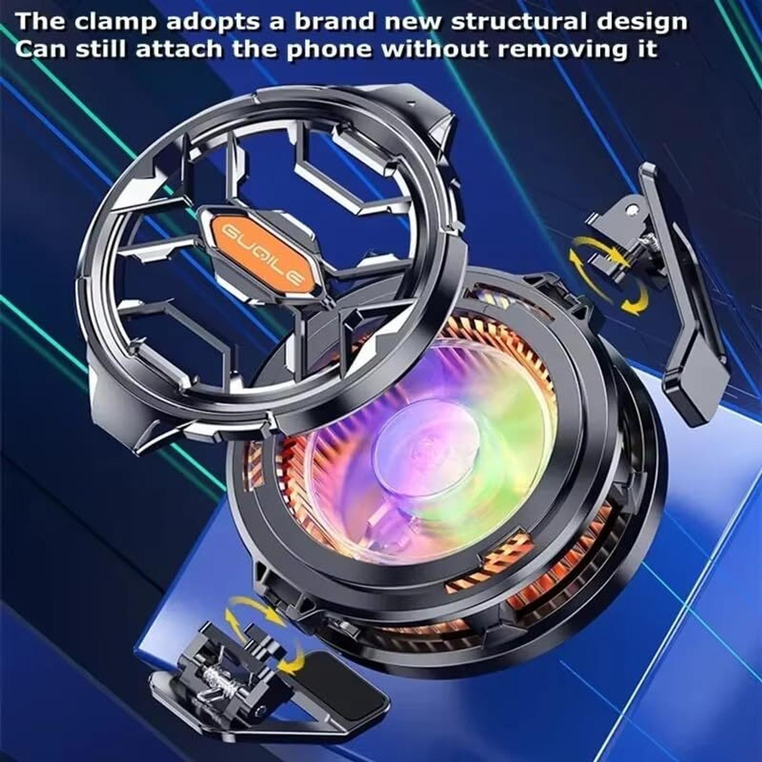 Image of FITRIC Universal Mobile Phone Cooler Radiator Fan Fast Cooling Gaming Accessory RGB Gaming Accessory Kit