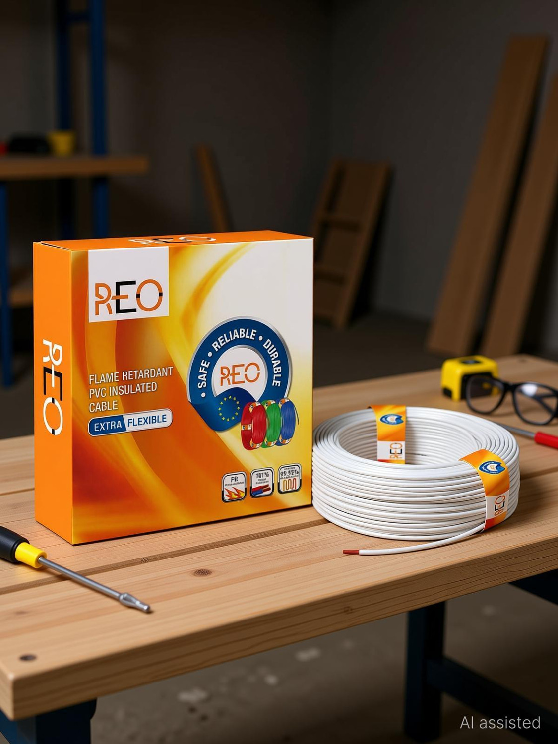 Image of REO PVC With FR Property 1 mm White 90 m Wire