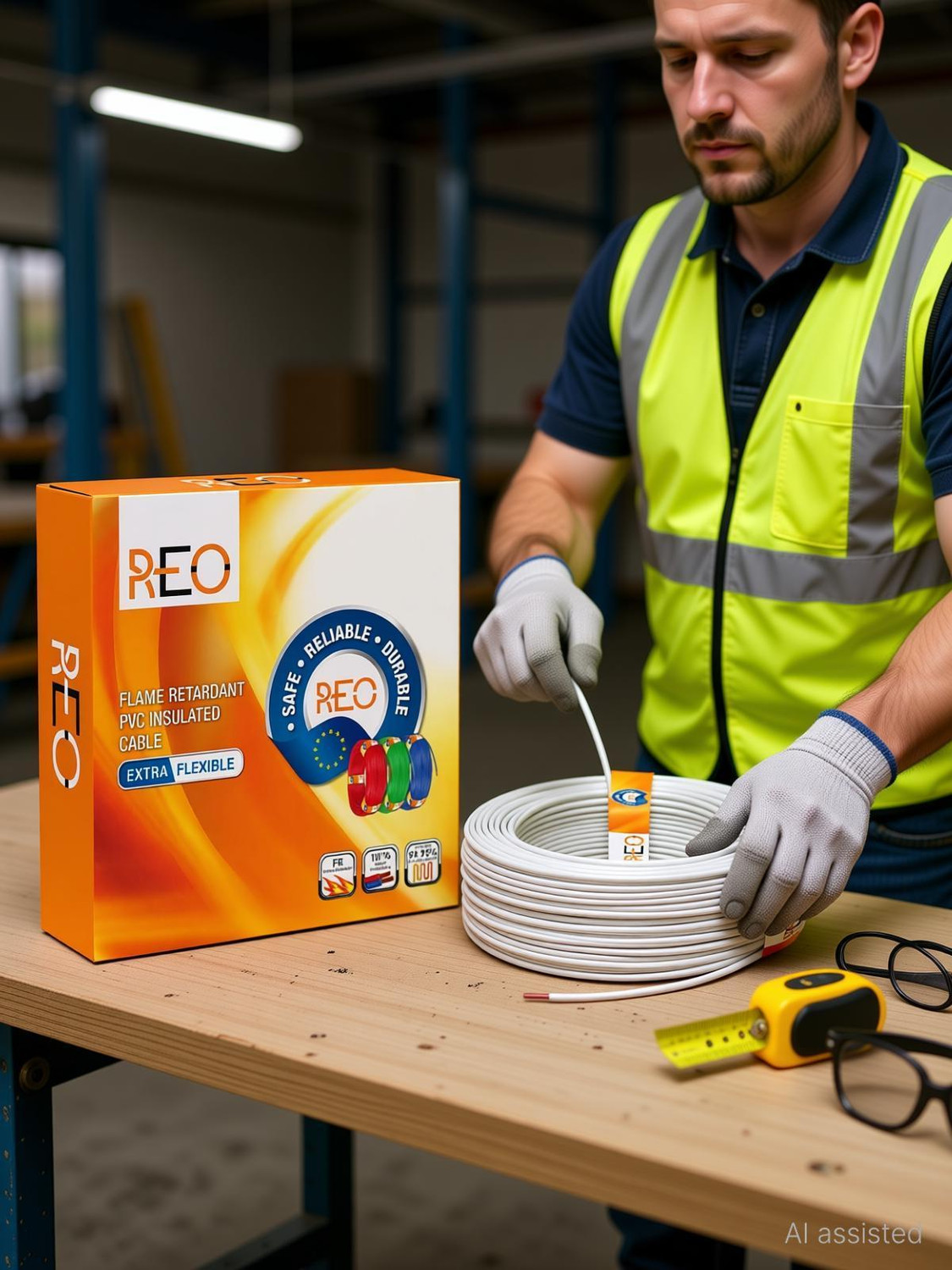 Image of REO PVC With FR Property 1 mm White 90 m Wire