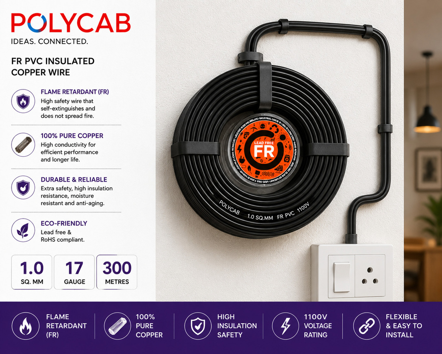 Image of Polycab 17 Gauge Copper Wire