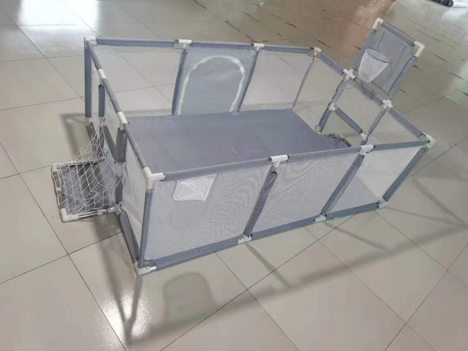 Image of Samusagya Baby Playpen with Basketball Hoop Large Baby Playard Safety Fence Kids Indoor Bassinet