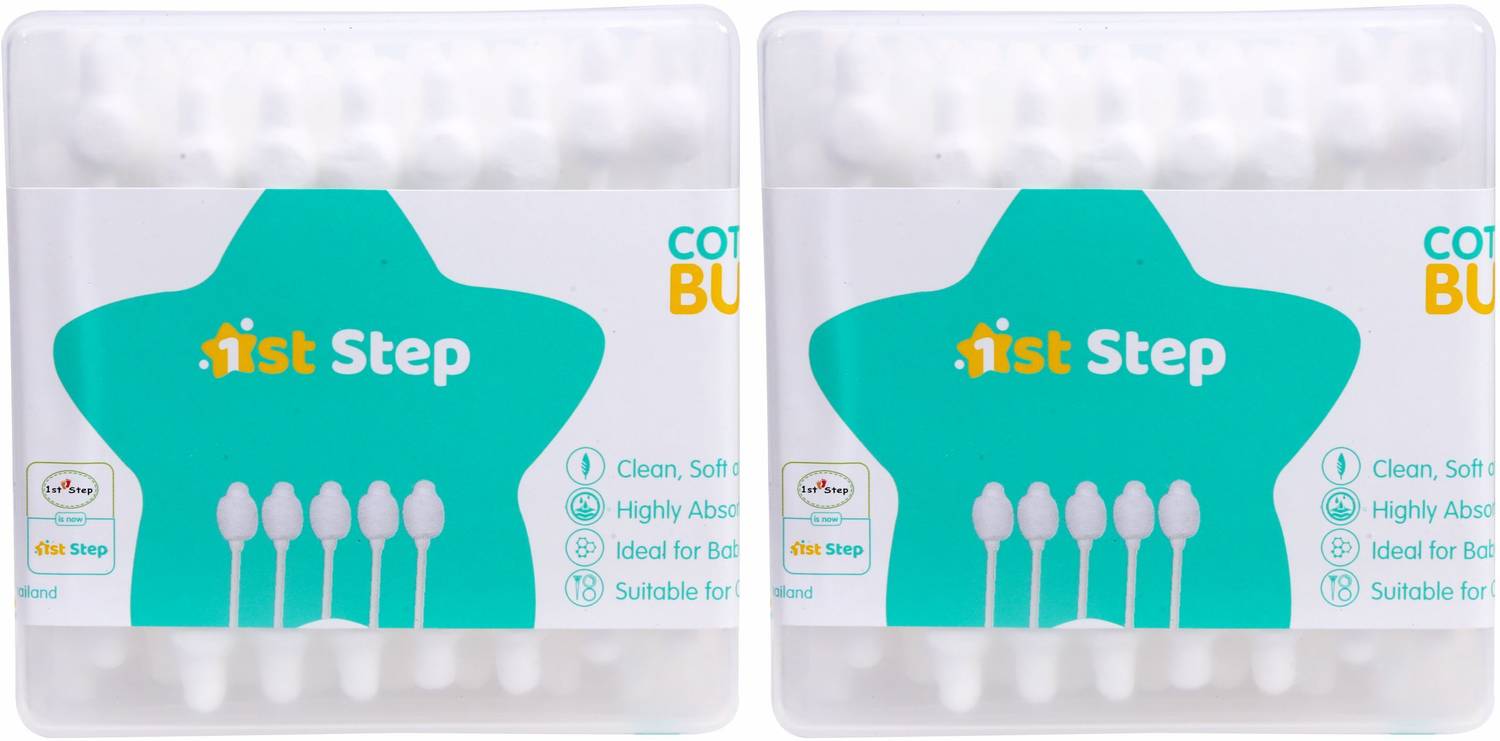 1st Step Baby Paper Cotton Buds (200 Buds/Pack x 2 Packs = 400 Buds)