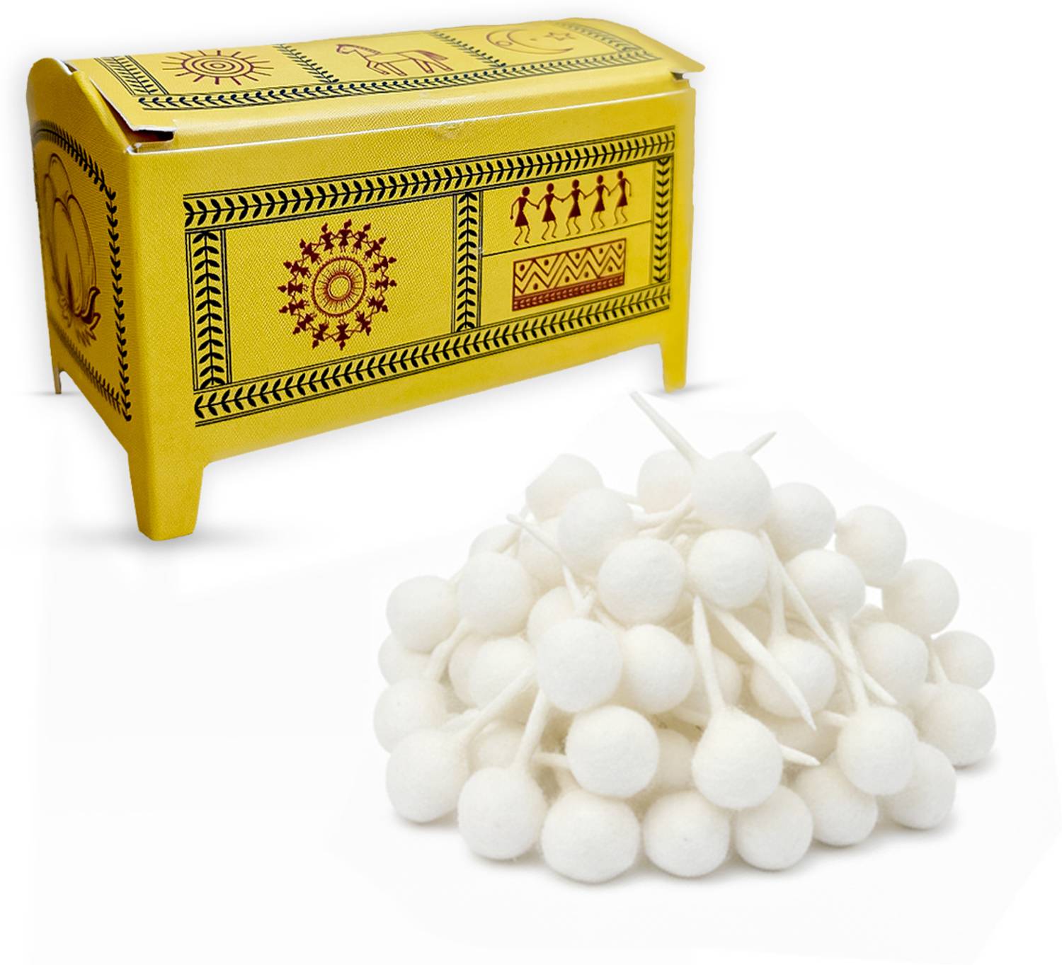 Adivasi Trove Cotton Wicks – Diya Lighting Perfect for Spiritual & Religious Ceremonies Cotton Wick