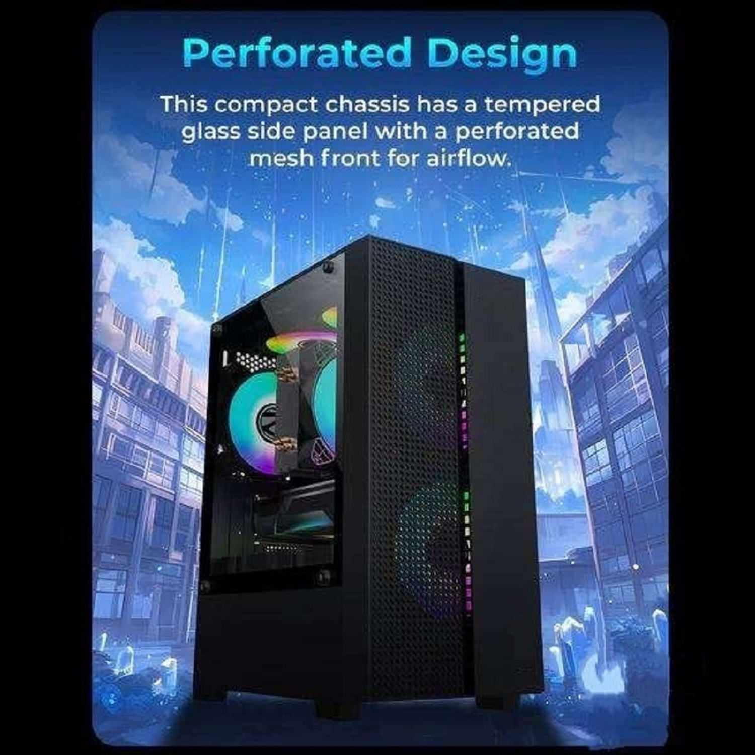 Image of ZEB GTA-GAMING-005 i5-8th Generation / NVMe SSD / DDR-4 (16 GB RAM /Intel UHD Graphics 630 Graphics /512 GB SSD Capacity /Windows 11 Pro /ONBORD 2 GB Graphics Memory) Gaming Tower with MS Office