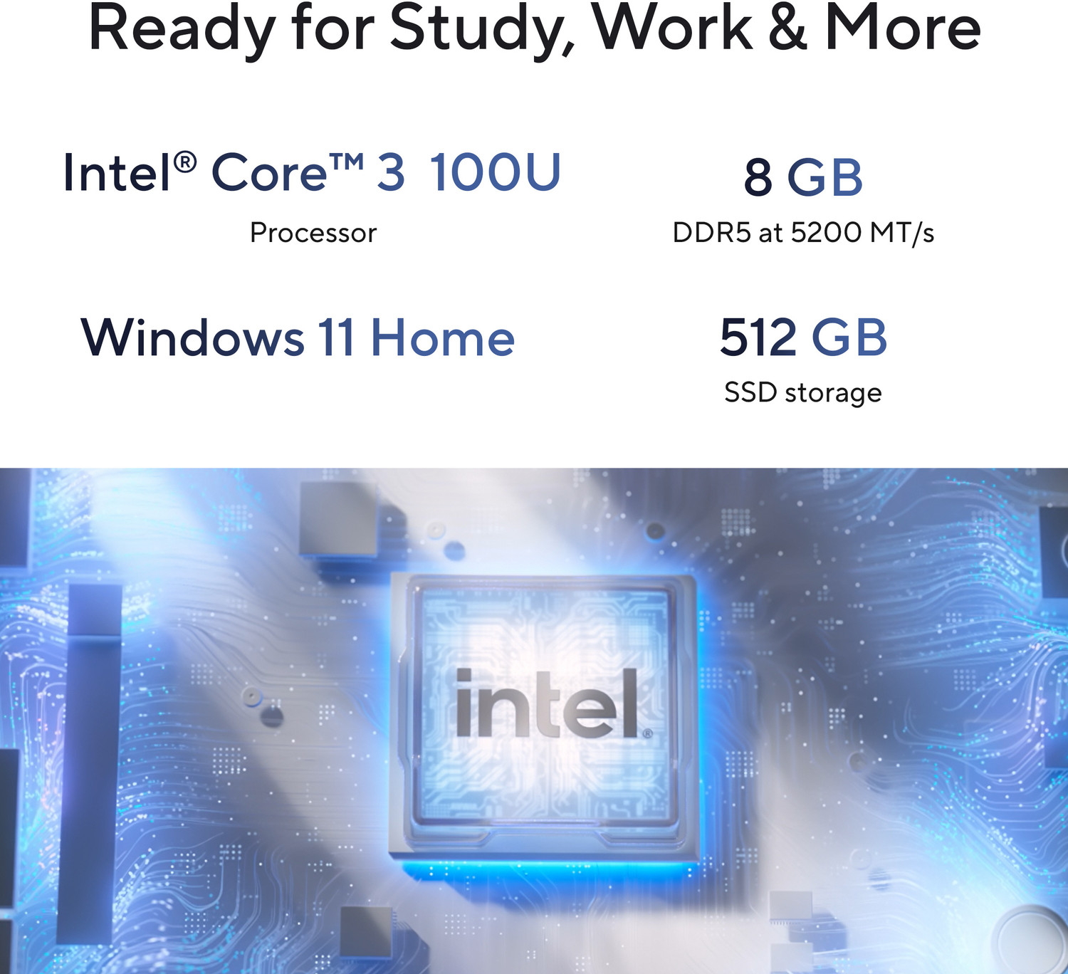 Image of ASUS V501 Mini Tower PC, (V501MV-03100U012WS), 14th Gen Core 3 (8 GB RAM /Intel Integrated UHD Graphics /512 GB SSD Capacity /Windows 11 Home (64-bit)) Mini Tower with MS Office